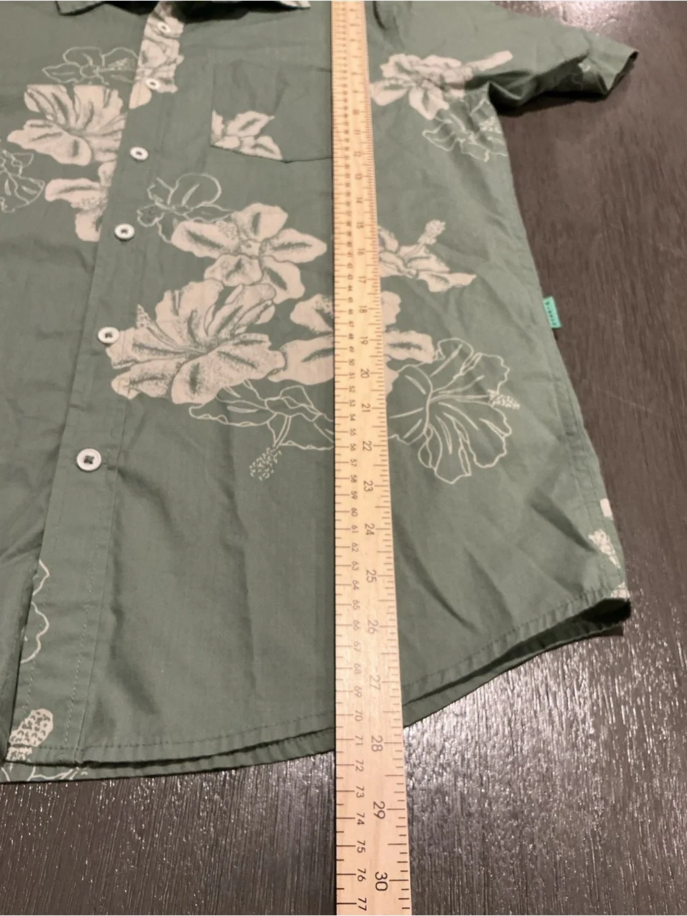 VISSLA Byebiscus Eco Sage Green Short-Sleeve Floral Button-Up Shirt M - Picture 12 of 13